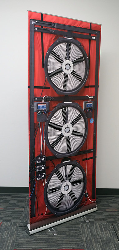 Three Fan Blower Door Roll-up Graphic Banner-0